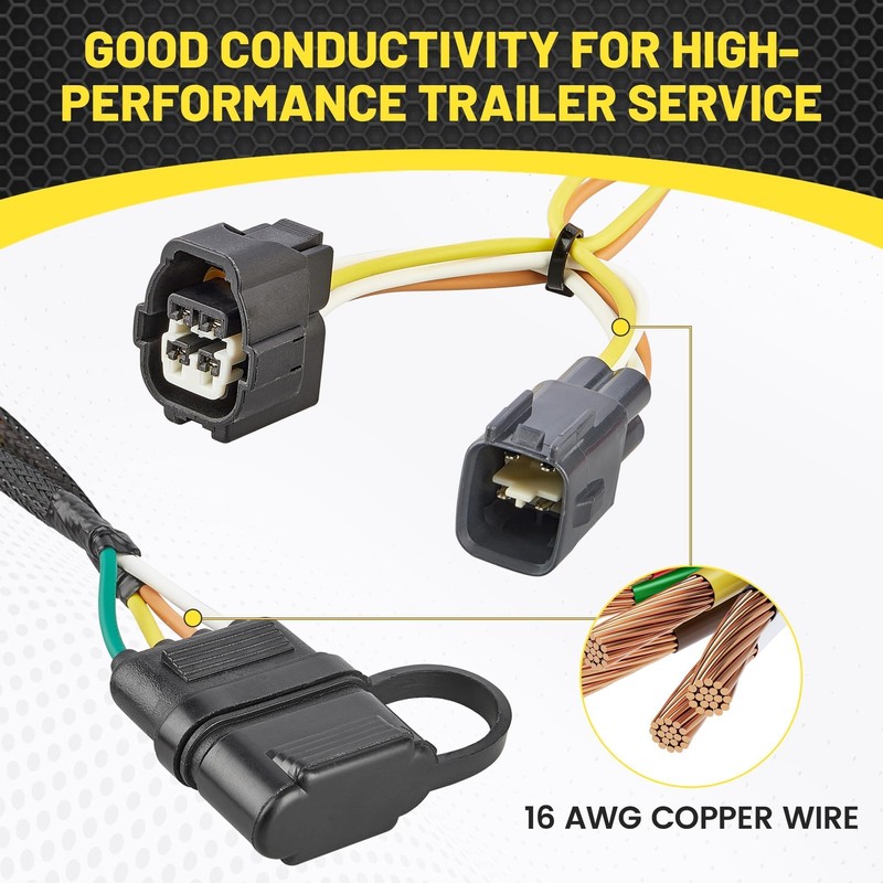 Oyviny 4 Pin Trailer Wiring Harness 55363 for 1998-2006 Jeep