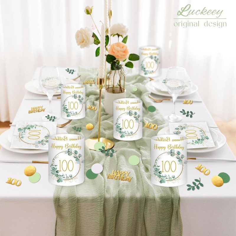 Napkins Lantern Table Decoration Confetti Birthday Decoration Eucalyptus Table Decoration