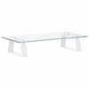 YLIEHS Ergonomic Tempered Glass Monitor Stand with Extra Storage, Modern