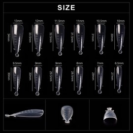 KADS 120PCS Clear Full Cover Dual Nail System Form UV Gel Acrylic Nail Art Mold Artificial Nail Tips with Scale for Extension (MODEL 6)
