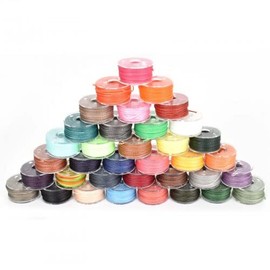Zimoer Wax Thread 36 Rolls, 0.45 mm x 100 mm, Waxed Yarn, Waxed Cord, Waxed Cotton Cord, Colourful Waxed Thread Box Set, for DIY Jewellery, Manual Leather Sewing