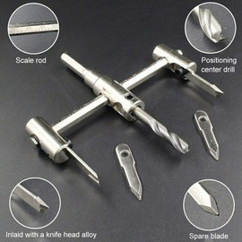 40-300mm Adjustable Circle Hole Cutter Hole Saw Drill Bit Round Cutting Wood Cutter for Woodworking