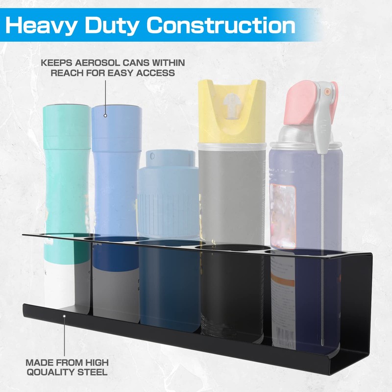 RealPlus Aerosol Spray Can Holder Rack Organizer 5 Cans Spray