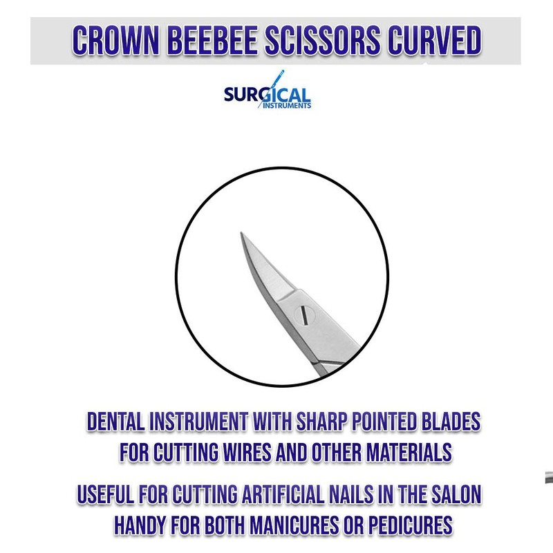 Crown Beebee Scissor Dental Surgical Instruments 4.25 Curved