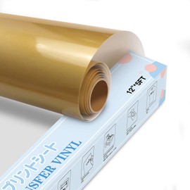 YRYM HT Premium Plotter Film, Textile, 30.5 cm x 152.4 cm, Flex Film for Iron-On T-Shirts and Other Fabrics, Gold