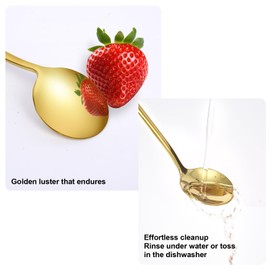 4PCS 6.7Inches Gold Coffee Spoons for Coffee Bar Coffee Station, Gold Long Handle Stirring Spoon for Coffee, Ice Tea, 304 Stainless Steel Espresso Spoons