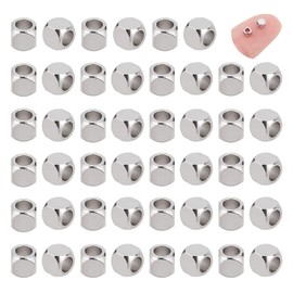 UNICRAFTALE Pack of 100 Cube Beads 3 mm 304 Stainless Steel Spacer Beads for Threading Metal Spacer Beads Square Beads for Making DIY Bracelets Necklaces Jewellery