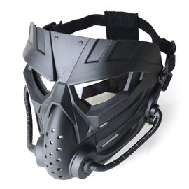 SHENKEL 2-Way Full Face Face Guard with Anti-Fog Cloth Compatible with FAST Helmets, Black, Lens (Clear), Airsoft Paintball