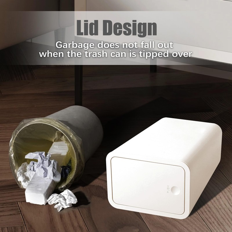 TIPGO Bathroom Trash Can with Lid, 10 Liter/ 2.6 Gallon