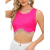 CYCLAMEN 2023 Sparkly Rhinestone Fringe Crop Tank Top Nashville Glitter