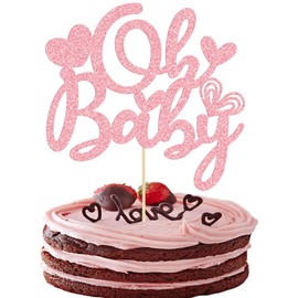 Ephlyn - Decoración para tartas de San Valentín con purpurina rosa para decoración de tartas de San Valentín, decoración de tartas para el amor del día de San Valentín, baby shower, suministros para