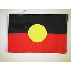 Drapeau Aborigènes d'Australie avec Cordelettes, 45cm x 30cm