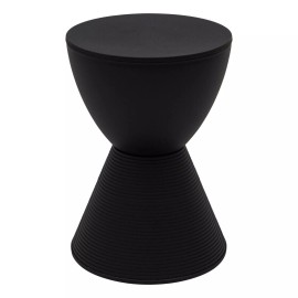 LeisureMod Modern Round Boyd Side Table BS12BL (Black)