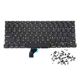 E-USZeeGaa Replacement Keyboard Without Backlit and Frame Compatible for MacBook Pro A1502 13" 2013-2015 Retina Series Black US Layout Compatible with Part Numbers ME864 ME865 ME866