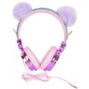 OSALADI Rhinestone Boy Girl Headphones with Fuzzy Design Over Ear