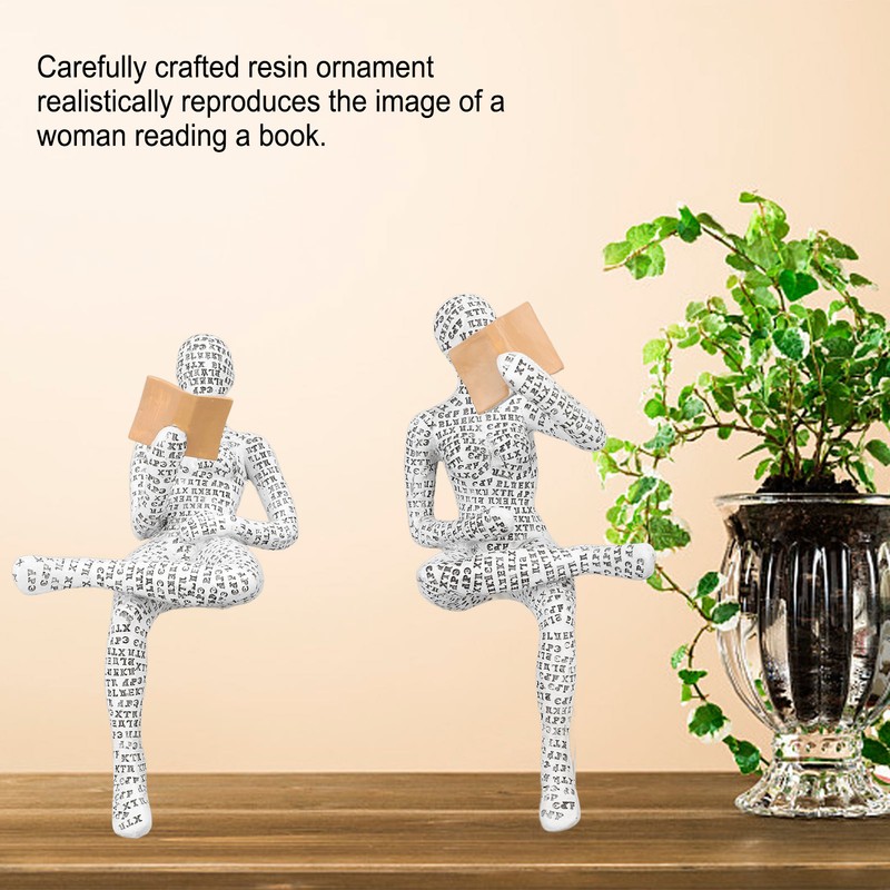 Women Thinker Statue Unique Resin Pulp Reading Women Figurine Decor