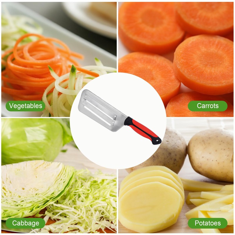 Dual Blade Julienne Cutter, Stainless Steel Cabbage Shredder for Coleslaw
