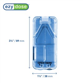 Ezy Dose Pill Cutter and Splitter with Built-in Pill Dispenser, Easy-Cut Stainless Steel Blade for Tablets, Vitamins, Medication, Portable, Travel-Size Pill Cutter for Seniors, Pets, Color May Vary
