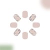 24 Pcs Flower Press on Nails Short Square White French