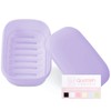 Quatish Leakproof Soap Dish with Lid & Draining Layer, Shatterproof