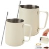 GBACHOOSE 2 Pack Milk Frothing Pitcher, 350ml/600ml Espresso Steaming Pitcher