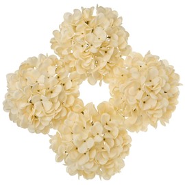 Hollyone Yellow Silk Hydrangea Artificial Flowers Heads 7.4inch Large Fake Hydrangea 4Pcs Full Faux Flowers with Stems for Wedding Party Table Centerpieces Flower Arrangement Home Decor