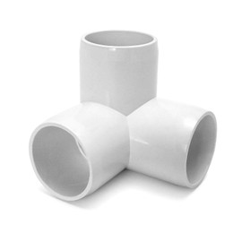 QWORK 3 Way 1/2" Tee PVC Fitting Elbow,12Pack PVC Fitting Connector,Furniture Grade, for Building Furniture and PVC Structures, White