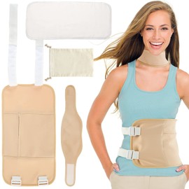 4/5Pcs Castor Neck Waist Oil Pack Set Reusable Castor Oil Wrap Mess-Free Castoroil Pack Wrap with Adjustable Tape Soft Comfortable Castoroil Pack (4pcs)