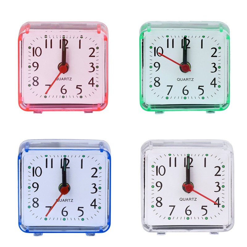 Mini Square Alarm Clock Silent Quartz Desk Table for Time
