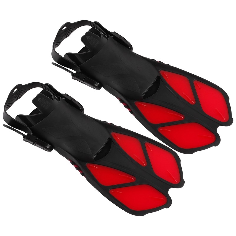 1 Pair Adjustable Swim Fins Soft TPR Open Heel Long