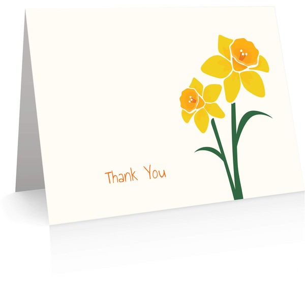 Daffodil Thank You Cards (24 Foldover Cards and Envelopes)