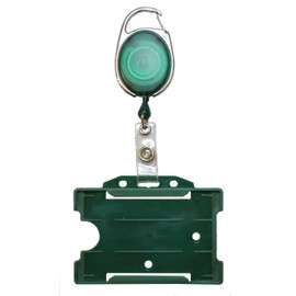 Customcard ltd Premier Yo Yo Badge Pull Reel With Matching Colour Open Faced ID Card Holder Green