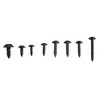 340Pcs Flange Self Tapping, Black Galvanised Screws Large Flange Head