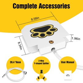 Dog Water Fountain Outdoor Dog Pet Water Dispenser Step-on Activated Sprinkler w/Interactive Paw Pedal Valve for Drinking Fresh Water