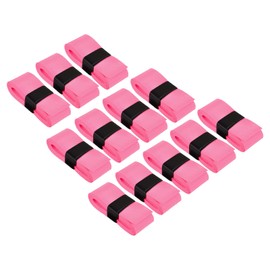 PATIKIL 43.3" Tennis Racket Grip Tape, 12 Pack PU Overgrip Stretchy Non-Slip Absorb Sweat for Badminton Fishing Rod, Pink