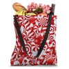 Peppermint Candy Cane Swirl Red White Christmas Candy Print Tote