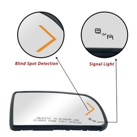 Driver Side Heated Turn Signal Blind Spot Detection Mirror Glass Replacement For 2008-2017 Toyota Sequoia 2007-2020 Toyota Tundra - Side Mirror With Rear Holder
