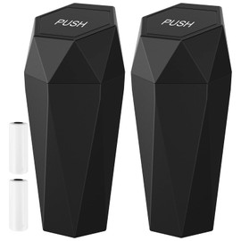 2Pcs Car Trash Cans, Leakproof Universal Mini Automatic Portable Garbage Bin with 2 Roll Garbage Bag, Easy to Clean, Diamond Shaped Interior Automotive Accessories for Car Door (A)
