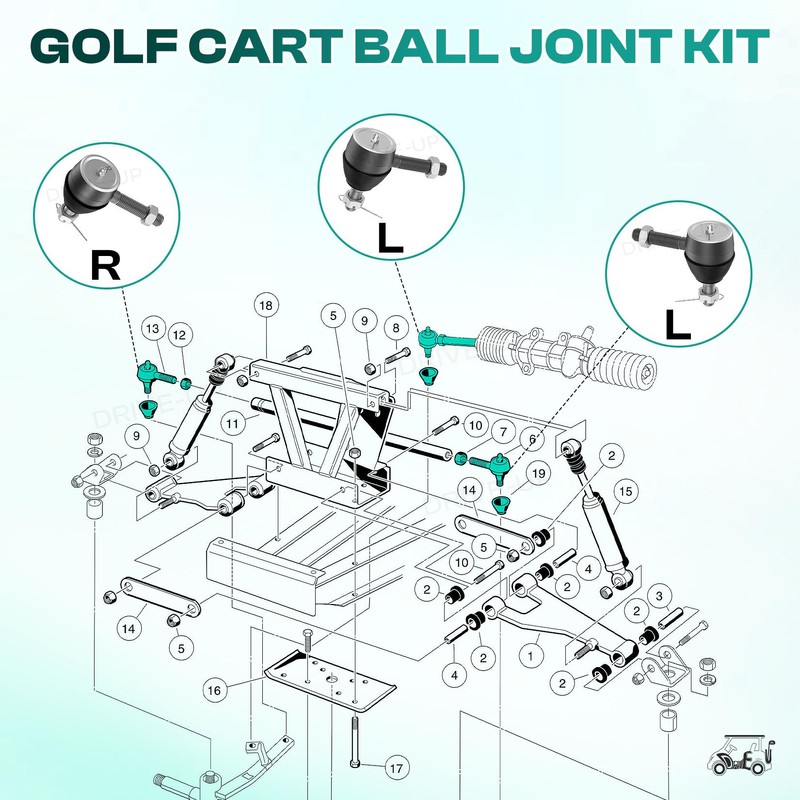 Ball Joint Kit,Set of (3) Tie Rod End with grease