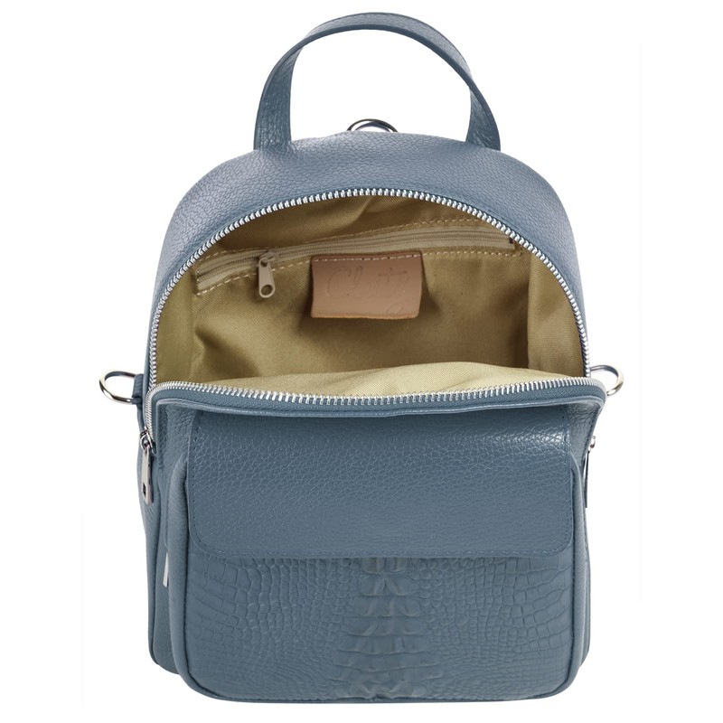 Cluty 021329 Women's Genuine Leather Backpack, Made in Italy, Smartphone