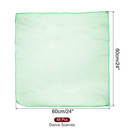 PATIKIL Dance Scarves, 48 Pcs Square Juggling Scarves 24 by 24 Inches Music Movement Scarves Performance Props Accessories for Playing Magic Juggling, Grass Green