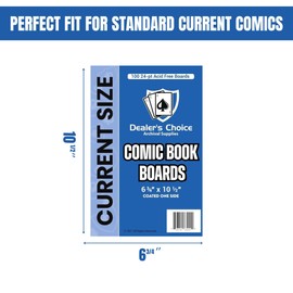 Gemini Comic Book Boards | 24-pt Acid-Free, Coated One Side, Buffered with 3% Calcium Carbonate, 1000 Comic Backing Boards, Precision Cut – Current Size (6 3/4" x 10 1/2")
