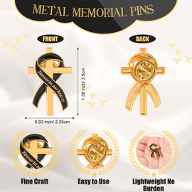 Misdary 25 Pcs Funeral Pins Christian Pins Dove Cross Ribbons Funeral Memorial Pin Forever in Our Hearts Lapel Pin for Mourning Remembrance Day (Cross)