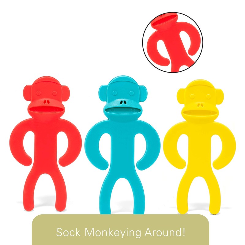 Kikkerland Sock Monkey- Sock Clip 12ct