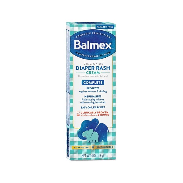 Balmex Balmex Diaper Rash Cream With Zinc Oxide, 4 Oz (Pack Of 2)