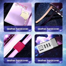 Unicorn Lock Diary Combination Lock Journal Personal Constellation Secret Writing Journal Notebook Daily Planner Hardcover Agenda Gifts for Kids Girls Boys Women,7.4 X 5.1 in,Shadow Unicorn