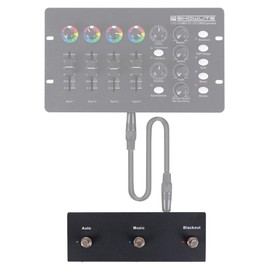 Showlite FS-10 Footswitch for LDO-10 MKII FS - Foot Remote Control for Light Mixer - Three Stable Foot Buttons for Car, Music & Blackout - Connects to LDO-10 MKII FS via Stereo Jack Cable