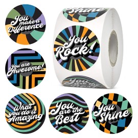 Easykart Reward Stickers for Kids - 500 Stickers, 6 Assorted Designs, 1.5 Inch School Stickers - Teacher Supplies for Classroom, Potty Training Stickers and Motivational Stickers