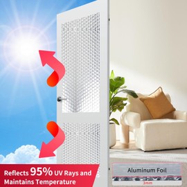 Aggsound 3mm Reflective Bubble Insulation Sheet, 24 in X 5FT Double Side Aluminum Foil Bubble Shield, Aluminum Foil Window Insulation for Winter and Summer, Garage Door, Roof, Car, RV