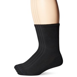 Dr. Scholl's mens 4 Pack Non-Binding Crew Socks, Black, 0-1 Tall US